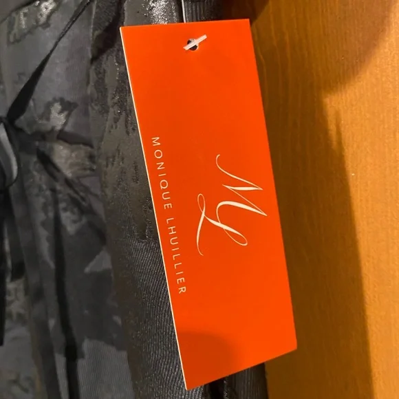 Brand New,RARE,Monique Lhuillier Black Floral Formal Long Dress,Size 12 - Picture 6 of 7